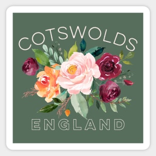 Cotswolds England British Watercolor Roses Sticker